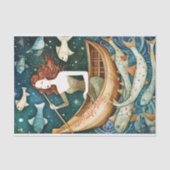 Papier Mousseline Sirène Primitive Avec Peinture De Poisson Découpag (Recto)