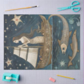 Papier Mousseline Sirène Primitive Dans Le Découpage Océan Céleste (Artisanat)