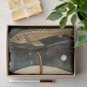 Papier Mousseline Sirène Primitive Dans Une Découpage Peinture De Ba (Cadeau)