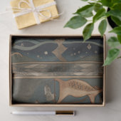 Papier Mousseline Sirène Primitive Dans Une Découpage Peinture De Ba (Cadeau)