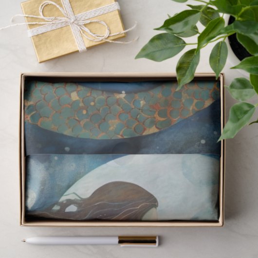 Papier Mousseline Sirène primitive & Lunes Peinture Découpage (Cadeau)