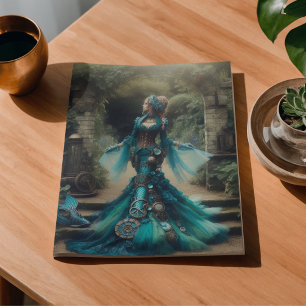 Papier Mousseline Sirène sarcelle Steampunk Dame victorienne vintage