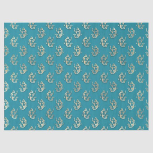 Papier Mousseline Sirène Teal (Recto)