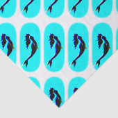 Papier Mousseline sirènes noires nageant (Détail)