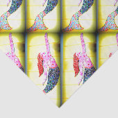 Papier Mousseline sirènes roses de mosaïque nageant le jaune (Détail)