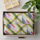 Papier Mousseline sirènes roses de mosaïque nageant le jaune (Cadeau)