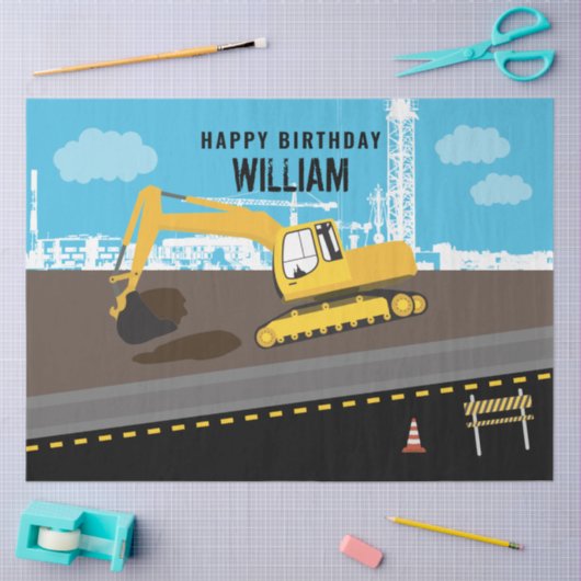 Papier Mousseline Site des camions de construction de camions d'exca (Artisanat)