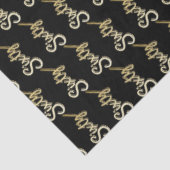 Papier Mousseline Sixty gold on black birthday or annversary (Détail)