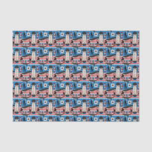 Papier Mousseline Skateboarding Patriotic USA