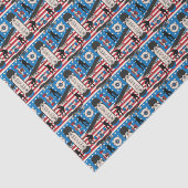 Papier Mousseline Skateboarding Patriotic USA (Détail)