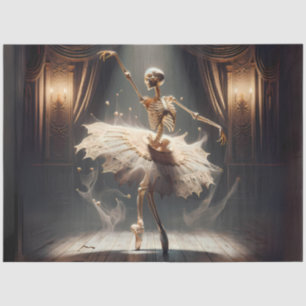 Papier Mousseline Skeleton Ballerina sur scène - Ballet gothique