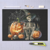 Papier Mousseline Skeleton Citrouille Halloween papier de tissus (Artisanat)