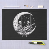 Papier Mousseline Skeleton Couple Moon Guitare (Artisanat)