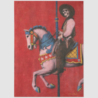 Papier Mousseline Skeleton Cowboy Carousel