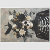 Papier Mousseline Skeleton gothique noir & or déroupage (Recto)