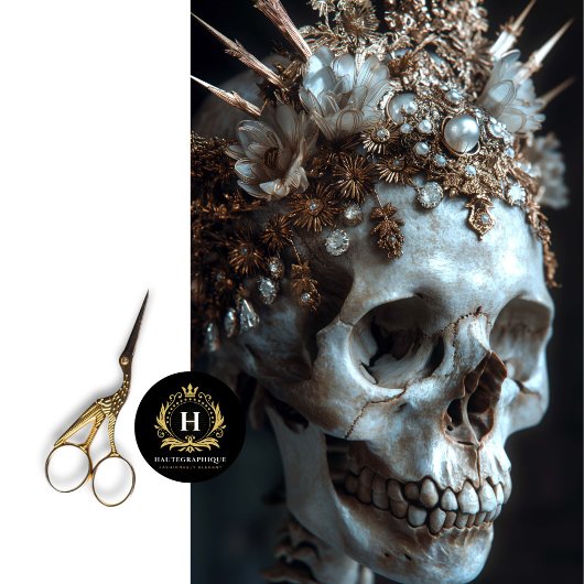 Papier Mousseline Skeleton gothique Skull Decoupage papier de tissus