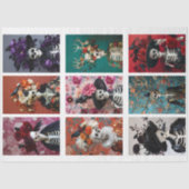 Papier Mousseline Skeleton gothique Skull Junk Journal Découpage (Recto)