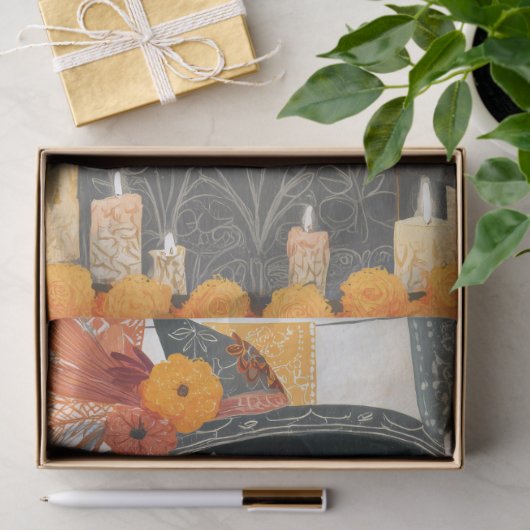 Papier Mousseline Skeleton Lady La Catrina Day of Dead Decoupage (Cadeau)