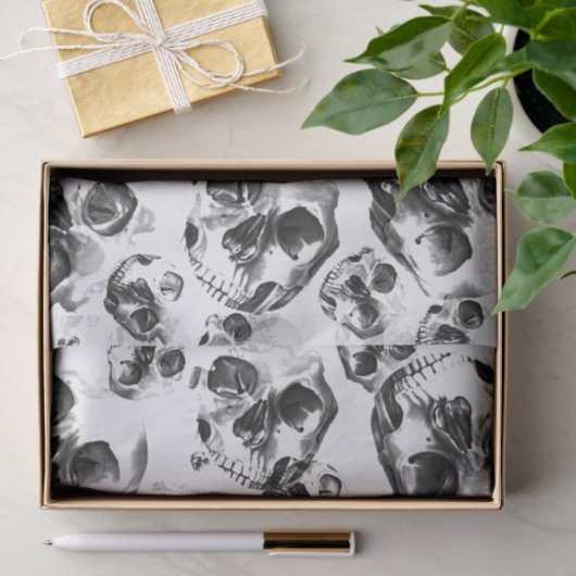 Papier Mousseline Skeleton Skull Art Pattern (Cadeau)