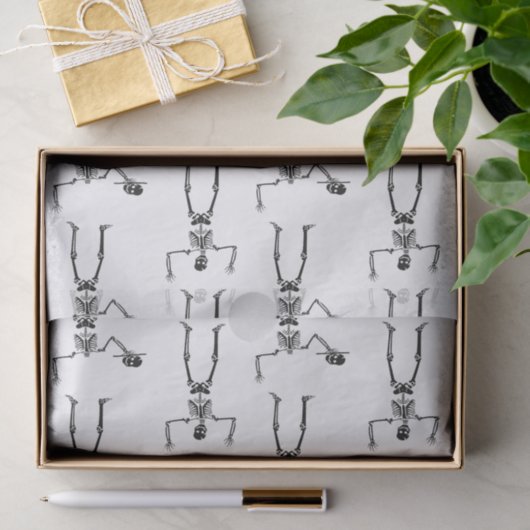 Papier Mousseline Skeletons D'Halloween, Baguette Ou Traite, Boo (Cadeau)