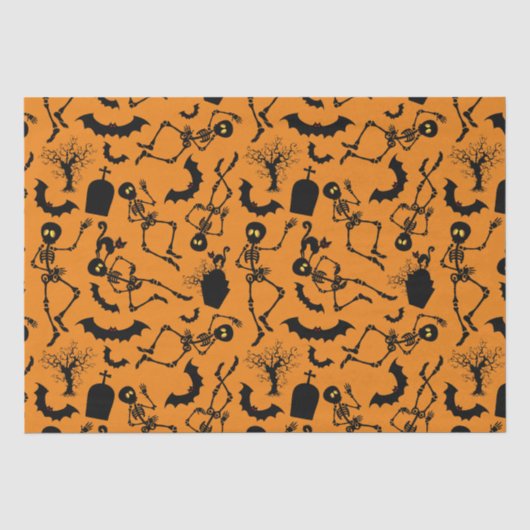 Papier Mousseline Skeletons d'Halloween Macabre Dance (Recto)