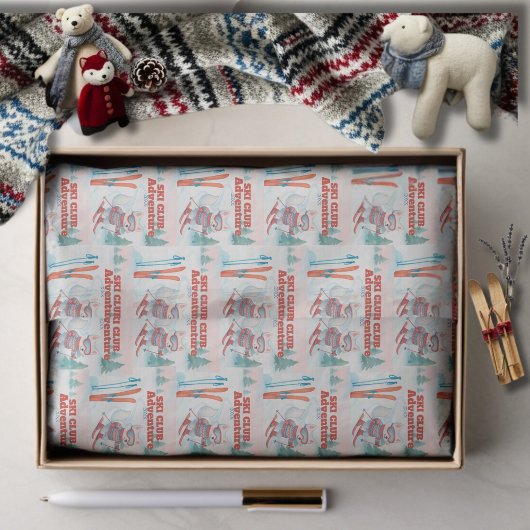 Papier Mousseline Ski Club Après Bébé Arctic Fox