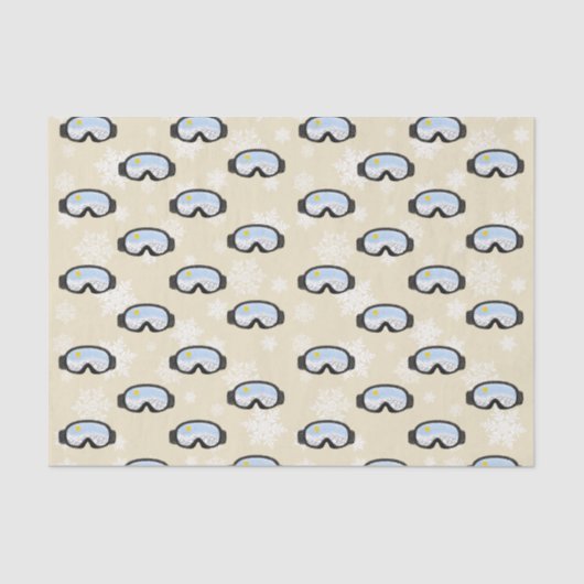 Papier Mousseline Ski Goggs Mountain View Flocs de neige off White (Recto)