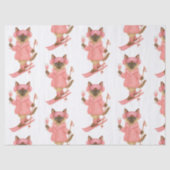 Papier Mousseline Ski pour mariée sur pente Robe rose (Recto)