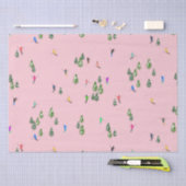 Papier Mousseline Skieurs roses Ski d'ouverture Noël Ski de vacances (Artisanat)