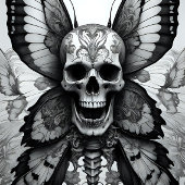 Papier Mousseline Skull and Butterflies Decoupage Paper