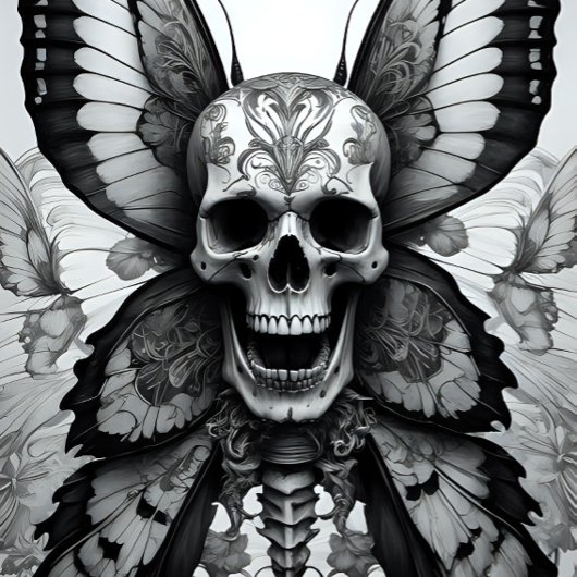 Papier Mousseline Skull and Butterflies Decoupage Paper