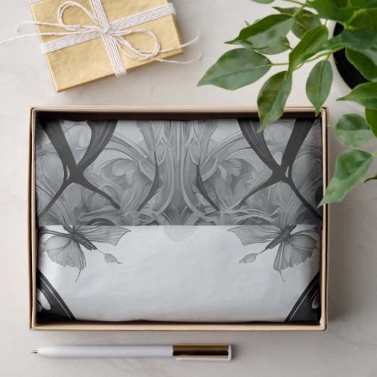 Papier Mousseline Skull and Butterflies Decoupage Paper  (Cadeau)