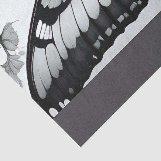 Papier Mousseline Skull and Butterflies Decoupage Paper  (Détail)