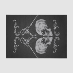 Papier Mousseline "Skull in Love" Skeletons Vintages Mariage noir