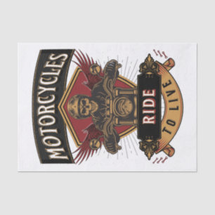 Papier Mousseline Skull Ride Cycles moteurs, Ride To Live
