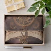 Papier Mousseline Skull Steampunk with clock tissue paper v1 (Cadeau)