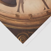 Papier Mousseline Skull Steampunk with clock tissue paper v1 (Détail)