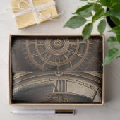 Papier Mousseline Skull Steampunk with clock tissue paper v4 (Cadeau)