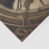 Papier Mousseline Skull Steampunk with clock tissue paper v4 (Détail)