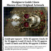 Papier Mousseline Skull With Baroque Gold Ruby Crown DW6 Decoupage