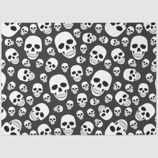 Papier Mousseline Skulls, Skeletons et Eyeballs Series Design 18 (Recto)