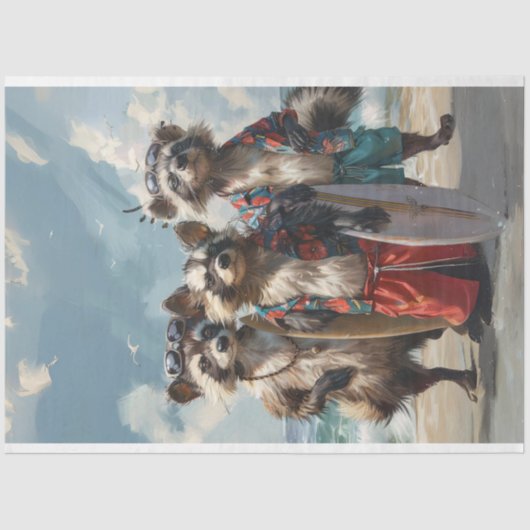 Papier Mousseline Skunks de surf sur la page de découpage de plage (Recto)