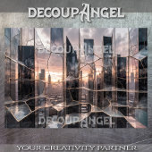 Papier Mousseline Skyline New York en ruines - Découpage -