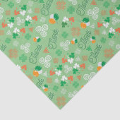 Papier Mousseline Sláinte Irlandais Saint Patrick Motif vert (Détail)