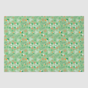 Papier Mousseline Sláinte Irlandais Saint Patrick Motif vert