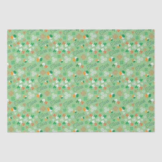Papier Mousseline Sláinte Irlandais Saint Patrick Motif vert (Recto)