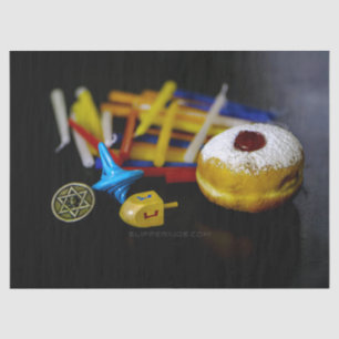 Papier Mousseline SlipperyJoe Hanukkah nature morte symbolique fête