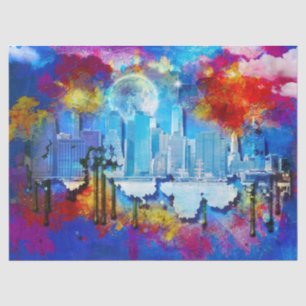 Papier Mousseline SlipperyJoe NYC graffiti lune entourée de tourbill