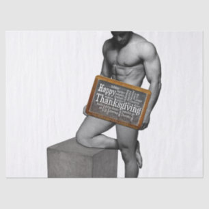 Papier Mousseline SlipperyJoe's Thanksgiving man hot six pack abs un