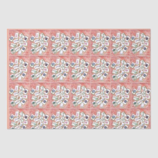 Papier Mousseline small peach mahjong tiles (Recto)